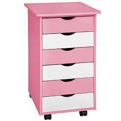 Helloshop26 Caisson de bureau meuble en bois rose 0508104