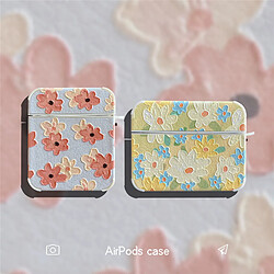 GUPBOO Airpods Coque Housse Étui Protecteur Compatible pour AirPods 3-Ins style coréen peinture à l'huile fille de fleur