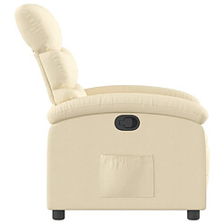 Avis vidaXL Fauteuil inclinable Crème Tissu