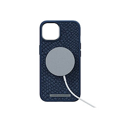 Acheter NJORD Coque pour iPhone 14 MagSafe en Cuir de Saumon Bleu