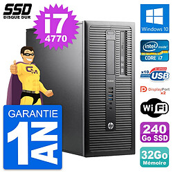 PC Tour HP ProDesk 600 G1 Intel Core i7-4770 RAM 32Go SSD 240Go Windows 10 Wifi - Occasion