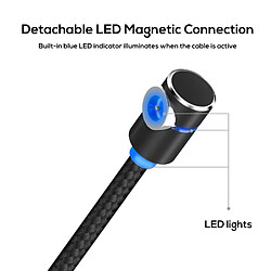 Wewoo Câble de charge magnétique de 1m 2,4 A USB max. À coude 90 degrés avec indicateur LEDsans prise noir pas cher