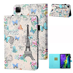 Etui en PU flip à motifs avec support et porte-cartes tour Eiffel pour votre Apple iPad Pro 11 pouces (2020)/iPad Pro 11 pouces (2018)