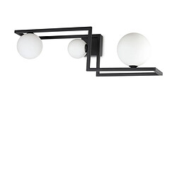 Ideal Lux Plafonnier globe 3 lumières noir