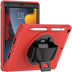 Coque en TPU antichoc avec béquille rouge pour votre iPad 10.2 (2021)/(2020)/(2019)