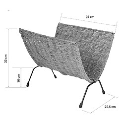 Decoshop26 Porte-revues en jonc de mer base en métal 37x33x23 cm DIV06014