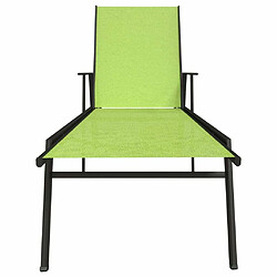 Avis Maison Chic Chaise longue - Transat - Bain de Soleil acier et tissu textilène vert