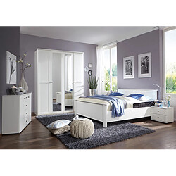 Pegane Chambre adulte en panneaux de particules coloris blanc - D 180 X 200 cm