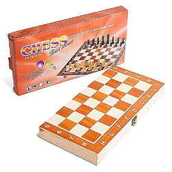 Avis Universal Plaid en bois 30 * 30 cm Carte de pliage en plastique portable avec jeu d'échecs magnétique mini jeu d'échecs Puzzle Playset