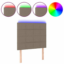 Maison Chic Tête de lit moderne à LED lumineuse pour chambre - Décoration de lit Taupe 90x5x118/128 cm Tissu -MN24937