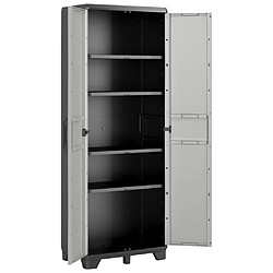 Keter Armoire de rangement avec étagères Gear Noir et gris 182 cm