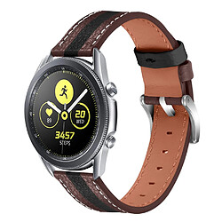 Bracelet en cuir véritable épissage de couleur 20mm, marron noir pour votre Samsung Galaxy Watch4 40mm/44mm/Galaxy Watch 42mm