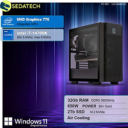 Sedatech Workstation ATX • Intel i7-14700K • 32Go DDR5 • 2To SSD M.2 • Windows 11