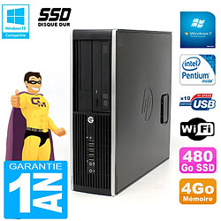 PC HP Compaq Pro 6200 SFF Intel G840 RAM 4Go 480 Go SSD Graveur DVD Wifi W7 - Occasion