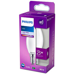 Ampoule LED dépolie E14 PHILIPS forme flamme EQ25W