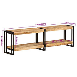 vidaXL Meuble TV 140x30x40 cm bois massif de manguier pas cher