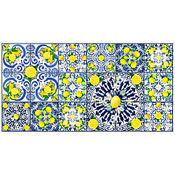 Alter Chemin de cuisine, 100% Made in Italy, Tapis résistant aux taches avec impression numérique, Tapis antidérapant et lavable, Modèle Maiolica - Berniece, cm 100x52