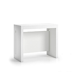 Inside 75 Table console extensible 8 couverts TOPAZ 90 cm blanc avec allonges intégrées