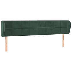 vidaXL Tête de lit avec oreilles Vert foncé 163x23x78/88 cm Velours