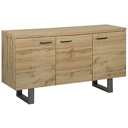 Beliani Commode 3 portes en bois clair TIMBER