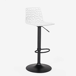 Avis Vente-Unique Tabouret de bar CLARK - Polypropylène - Blanc - Base noire