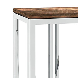 Acheter vidaXL Table console acier inoxydable et bois massif de récupération