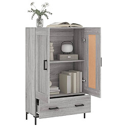 Avis vidaXL Buffet haut sonoma gris 69,5x31x115 cm bois d'ingénierie