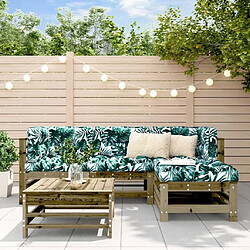 Maison Chic Salon de jardin 5 pcs + coussins - Mobilier/Meubles de jardin - Table et chaises d'extérieur bois de pin imprégné -MN80960