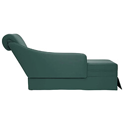 Acheter vidaXL Fauteuil long et traversin accoudoir droit vert foncé velours