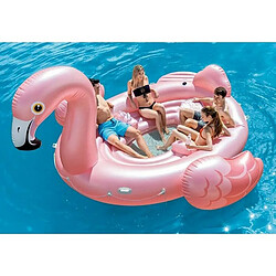 Intex Bouée gonflable île géante Flamant rose - L. 422 x H. 185 cm - Rose