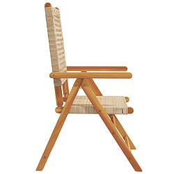 Acheter vidaXL Chaises inclinables de jardin lot de 4 beige rotin bois massif