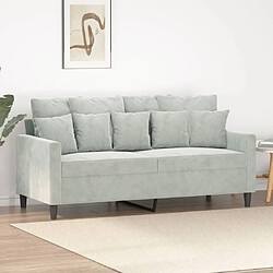 Maison Chic Canapé à 2 places,Sofa de Salon,Canapé droit Gris clair 140 cm Velours -GKD914899