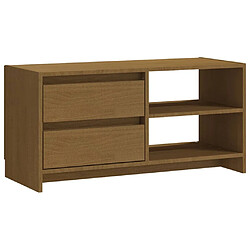 Maison Chic Meuble TV scandinave - Banc TV pour salon Marron miel 80x31x39 cm Bois de pin massif -MN22433