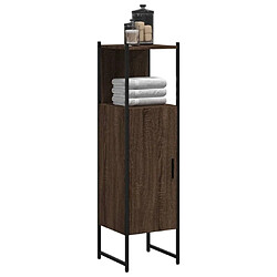 Maison Chic Armoire de salle de bain,Meuble de rangement,Meuble haut chêne marron 33x33x120,5 cm -GKD416129