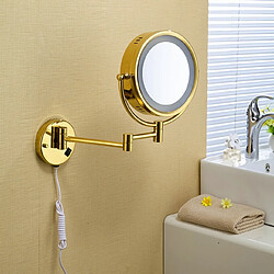 Universal Miroir de salle de bains à LED Miroir de bain en or avec miroir de salle de bains en laiton de qualité Loupe 8 pouces | pas cher