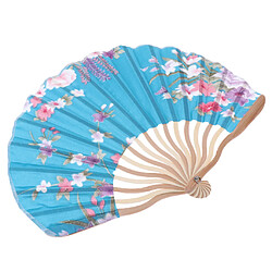 Acheter Fan de mariage japonais floral poche poche faveur faveur décoration bleu