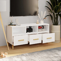 Avis Maison Chic Meuble TV scandinave - Banc TV pour salon Blanc 102x36x50 cm Bois d'ingénierie -MN55089