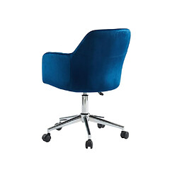 Acheter Vente-Unique Chaise de bureau - Velours - Bleu - Hauteur réglable - ELEANA