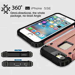 Acheter Wewoo Coque renforcée or rose pour iPhone SE & 5 & 5s Tough Armour TPU + PC Combinaison Cas