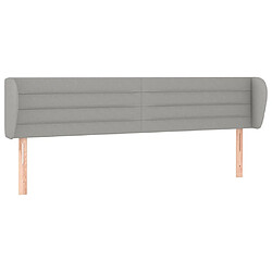 vidaXL Tête de lit avec oreilles Gris clair 203x23x78/88 cm Tissu