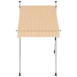 Maison Chic Store banne | Auvent rétractable de porte | Marquise Brise-soleil manuel 100 cm Rayures oranges et blanches -GKD10693