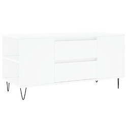 Maison Chic Tabls basse,Table Console pour salon blanc 102x44,5x50 cm bois d'ingénierie -MN31243