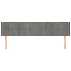 Avis Maison Chic Tête de lit scandinave avec oreilles,meuble de chambre Gris clair 203x16x78/88 cm Velours -MN70521