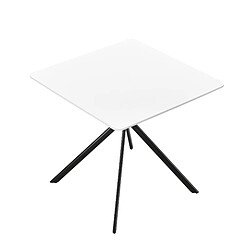 Helloshop26 Table salle à manger cuisine pour 2 personnes MDF 78 cm x 78 cm blanc 03_0004117