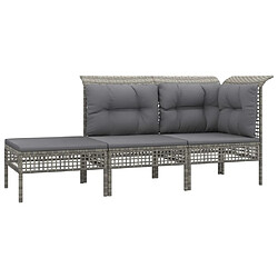 Acheter Maison Chic Salon de jardin 10 pcs + coussins - Mobilier/Meubles de jardin - Table et chaises d'extérieur Gris Résine tressée -MN37195