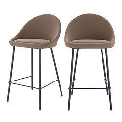 Rendez Vous Deco Chaise de bar mi-hauteur Misty marron 65cm (lot de 2)