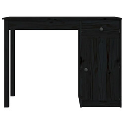 Helloshop26 Bureau table poste de travail meuble d'ordinateur informatique étude 100 x 50 x 75 cm bois massif de pin noir 02_0023886