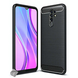 Htdmobiles Coque silicone gel carbone pour Xiaomi Redmi 9 + film ecran - NOIR