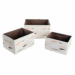 Acheter Set de basket DKD Home Decor Marron 32 x 24 x 18 cm Gris Orange (3 Unités)