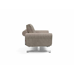 Inside 75 Canapé design GHIA CHROME tissu cordufine beige convertible lit 210*80cm pas cher